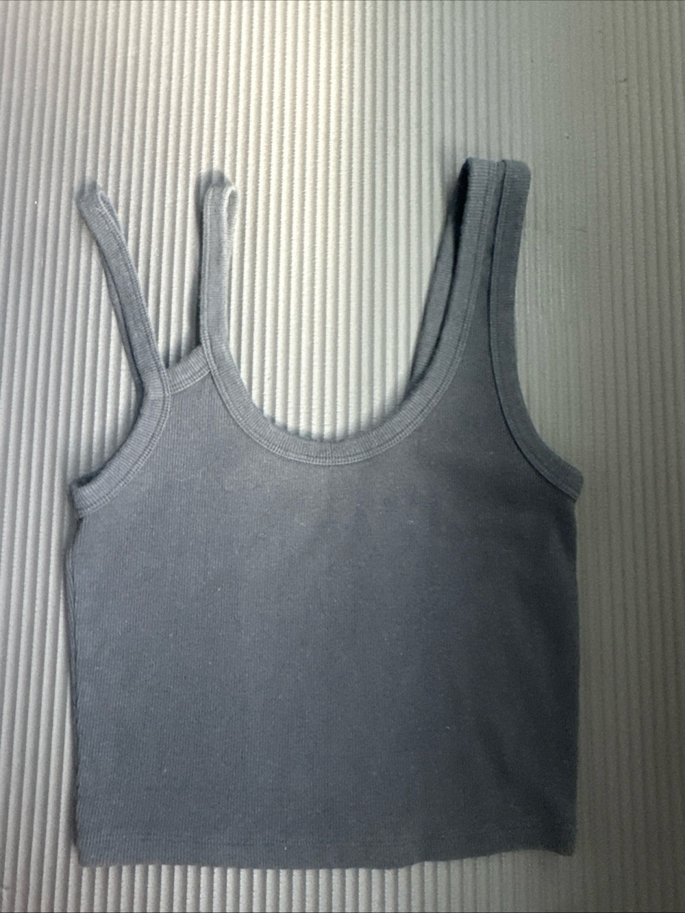 Abercrombie & Fitch Double-Strap Ribbed Tank Top - black